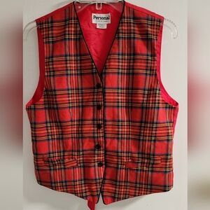 Personal By Leslie Fay Plaid Red Fabric, Size M